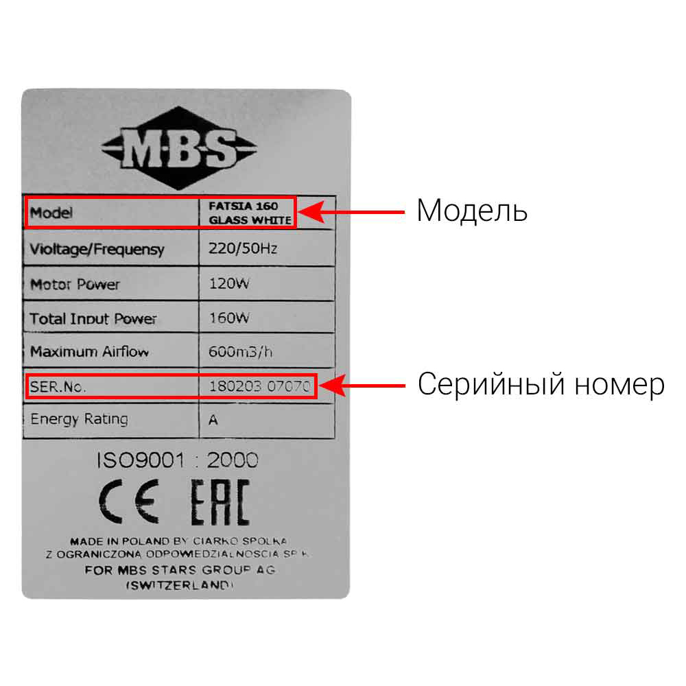 Вытяжки (вытяжные шкафы, воздухоочистители) MBS