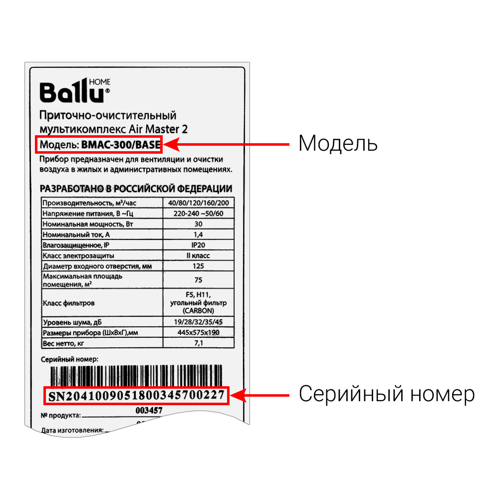 Мультикомплекс приточно-очистительный BALLU